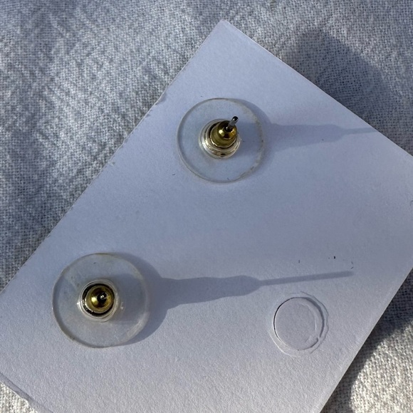 Simulated Pink Sapphire Princess Cut CZ Studs - Picture 8 of 10